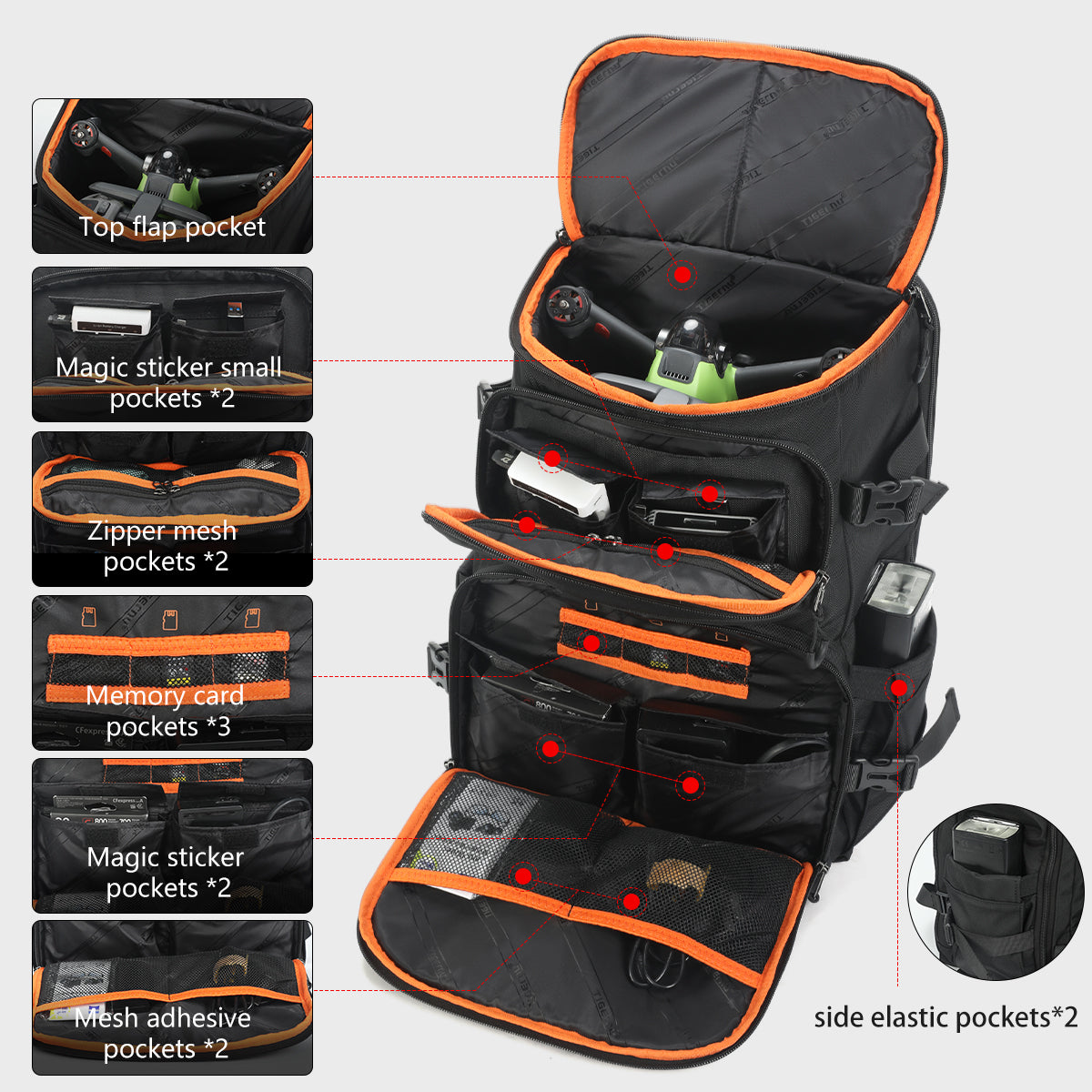 TIGERNU New T-B9235 Multi-Purpose Camera Drone Laptop Backpack