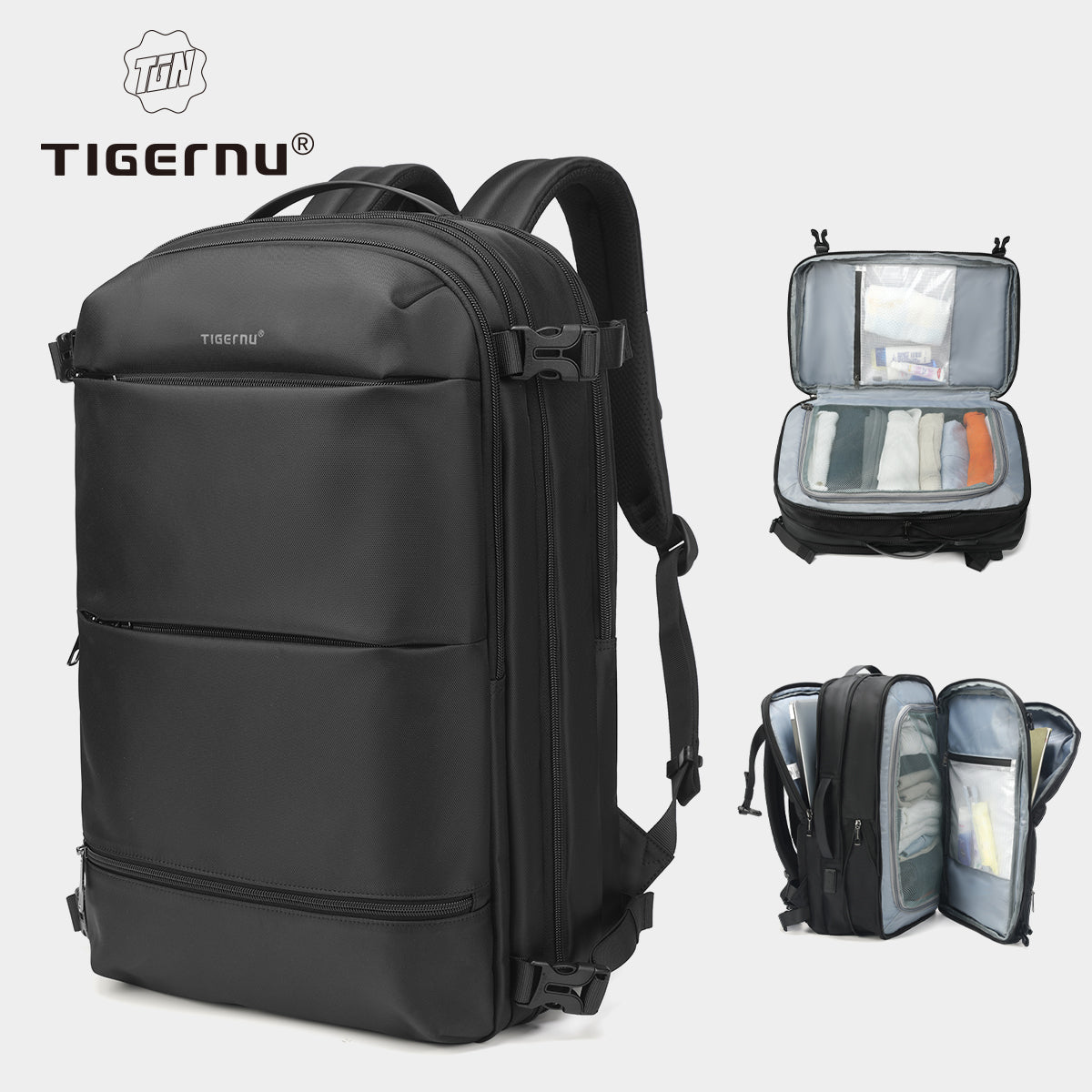 Tigernu new T-B9831 large capacity 27L To 37L leisure travel laptop backpack