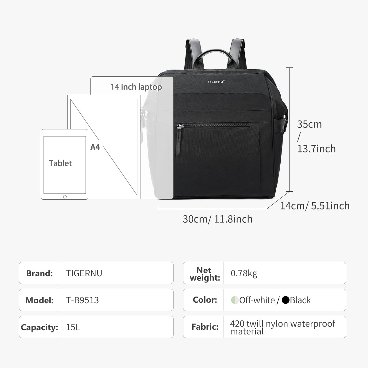 Tigernu new T-B9513 leisure fashionable portable travel laptop backpack