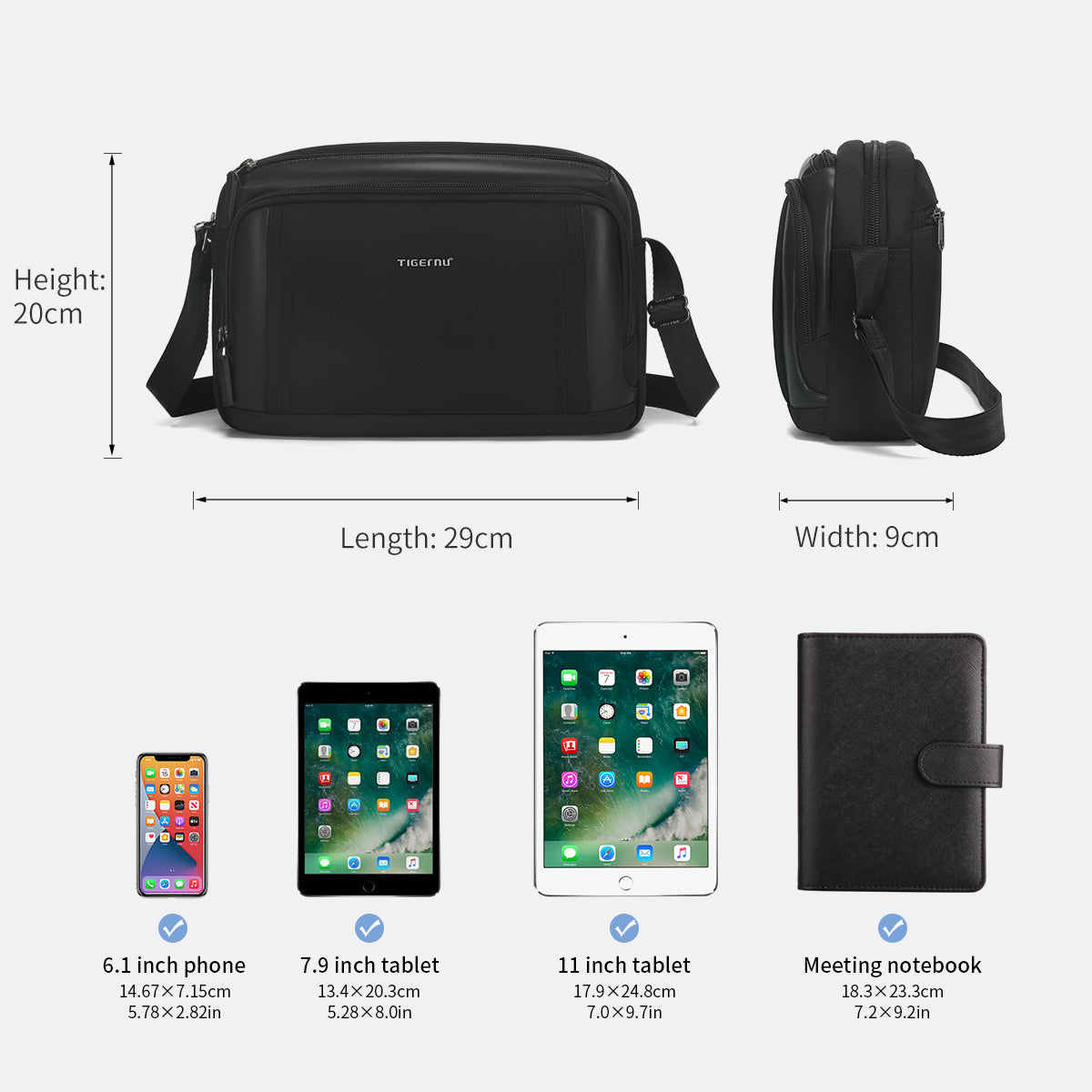 Lifetime warranty, men's shoulder bag, 9.7-inch tablet computer, men's ...